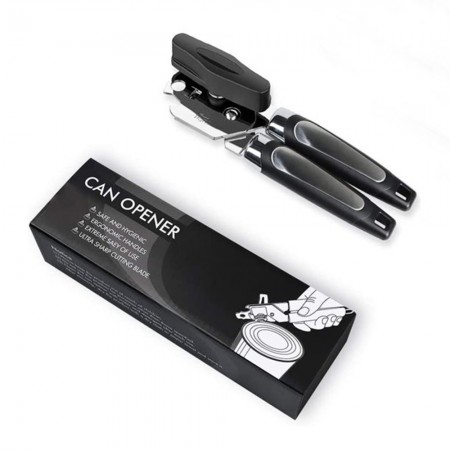 Meidong Can Opener, 3-In-1 Can Opener Manual Smooth Edge, Bottle Opener Ergonomic Anti-slip Grips, Lightweight Can Opener Stainless Steel with Heavy Duty Sharp Blade for Seniors Arthritis